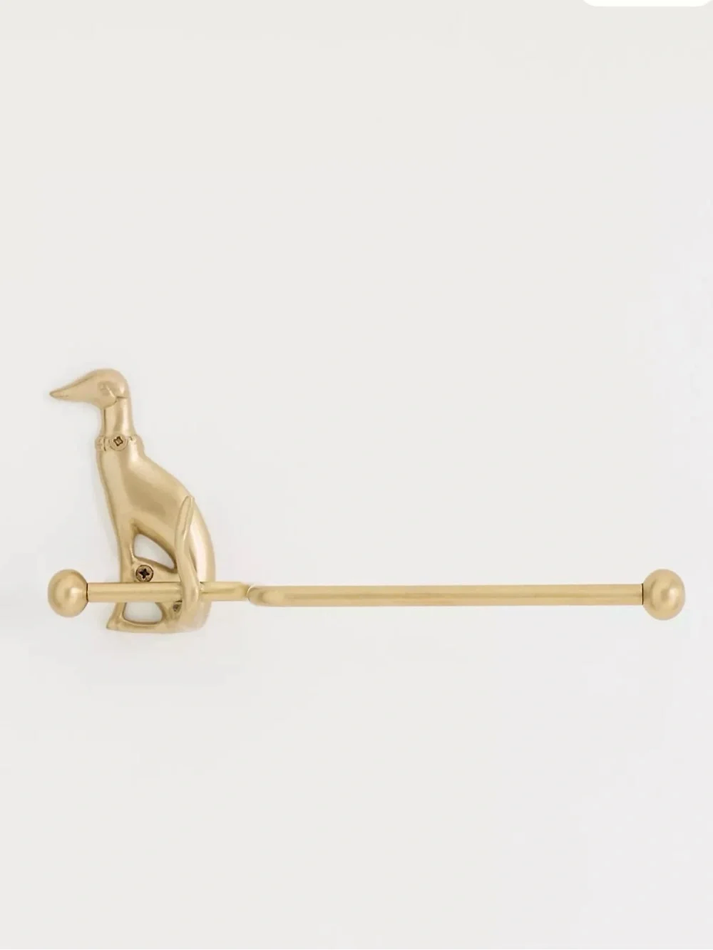 NEW Anthropologie Caine Dog Brass Toilet Paper Holder, Brushed Brass